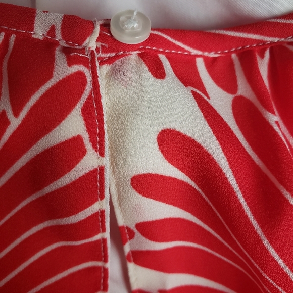 J.Crew Red Floral Flutter Sleeve Dress - Picture 4 of 5